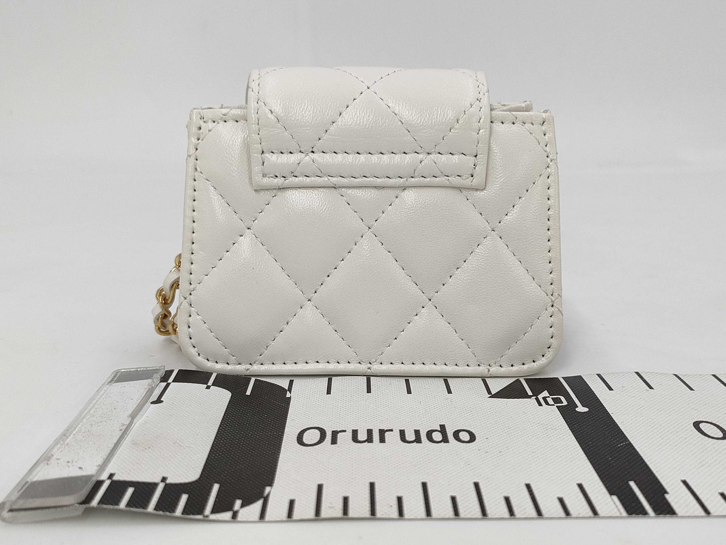 CHANEL Mini Flap Bag White Lambskin Shoulder Bag