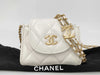 CHANEL Mini Flap Bag White Lambskin Shoulder Bag
