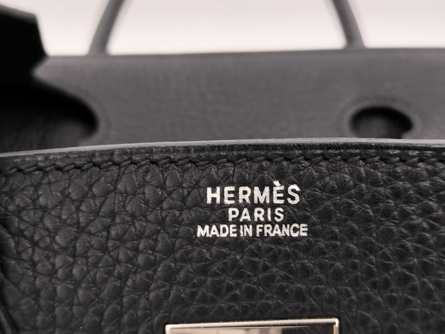 HERMES Togo Birkin 30 Black Handbag with Silver Hardware and □I Stamp