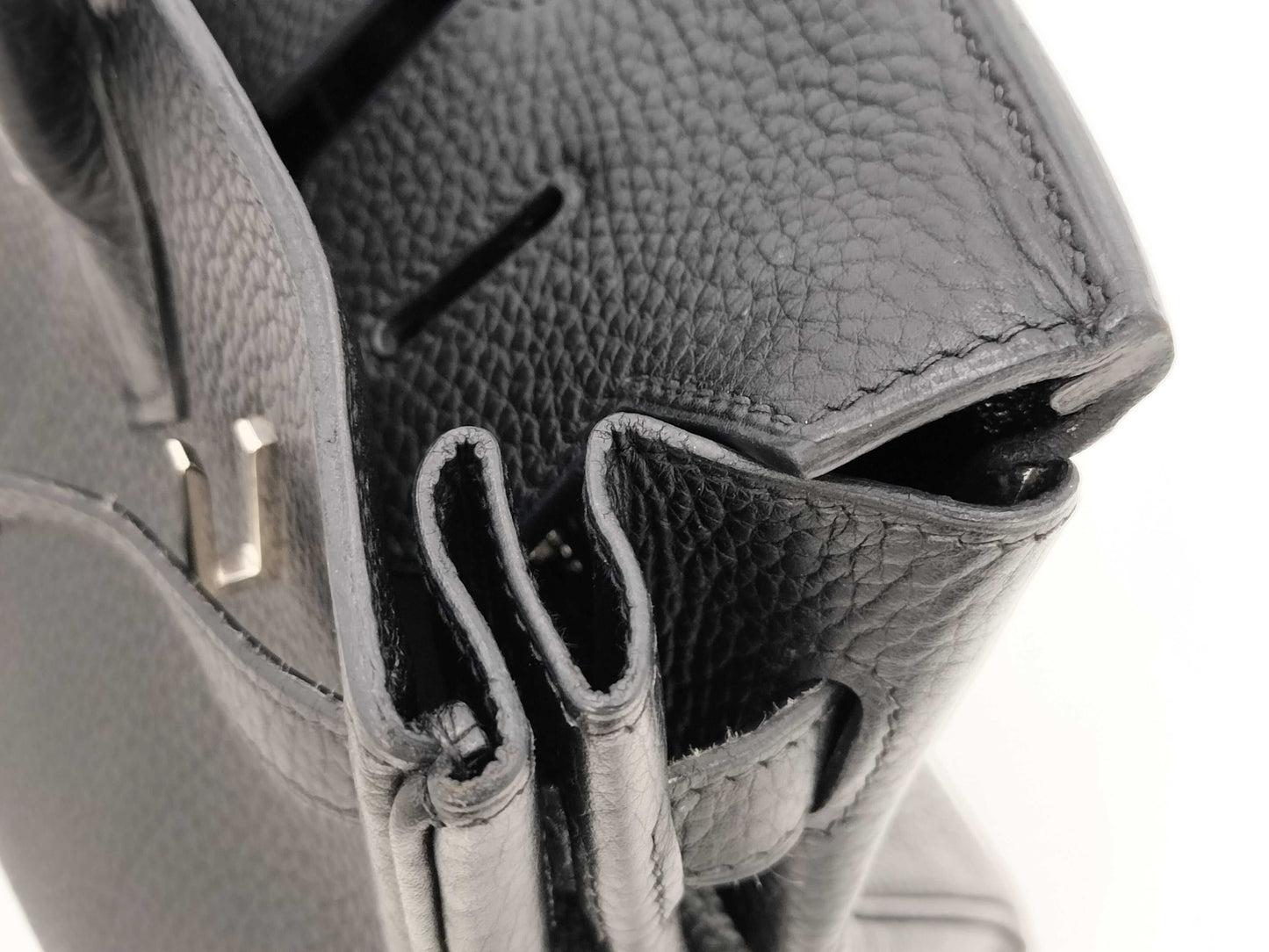 HERMES Togo Birkin 30 Black Handbag with Silver Hardware and □I Stamp