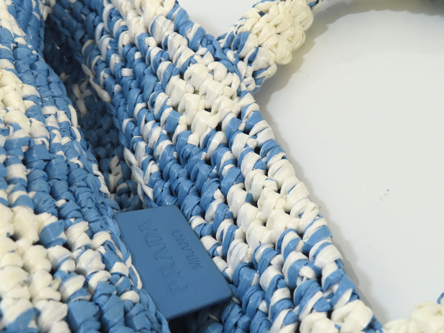 PRADA PRADA Small Crochet Tote Raffia Tote Bag