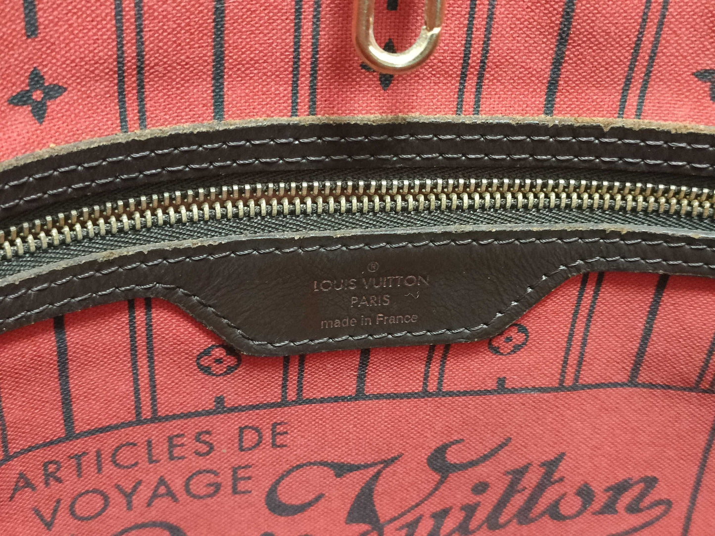 LOUIS VUITTON N41358 Damier Neverfull MM Engraved Shoulder Bag