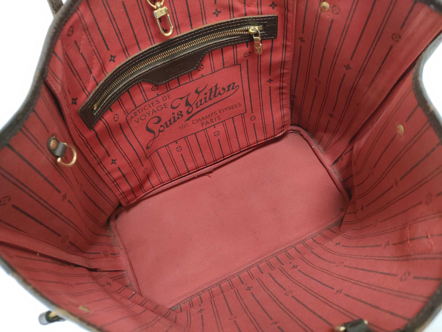 LOUIS VUITTON N41358 Damier Neverfull MM Engraved Shoulder Bag