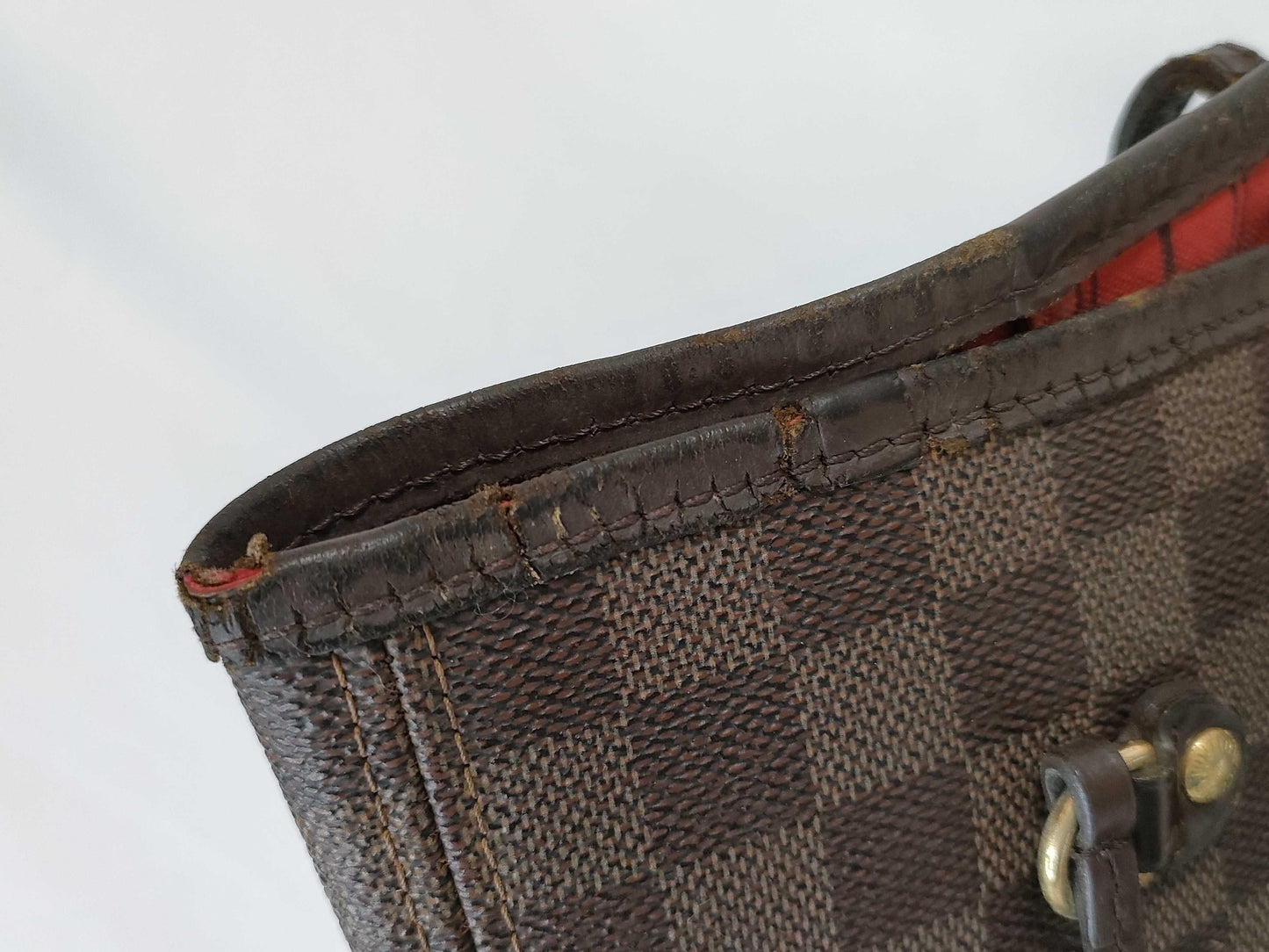 LOUIS VUITTON N41358 Damier Neverfull MM Engraved Shoulder Bag