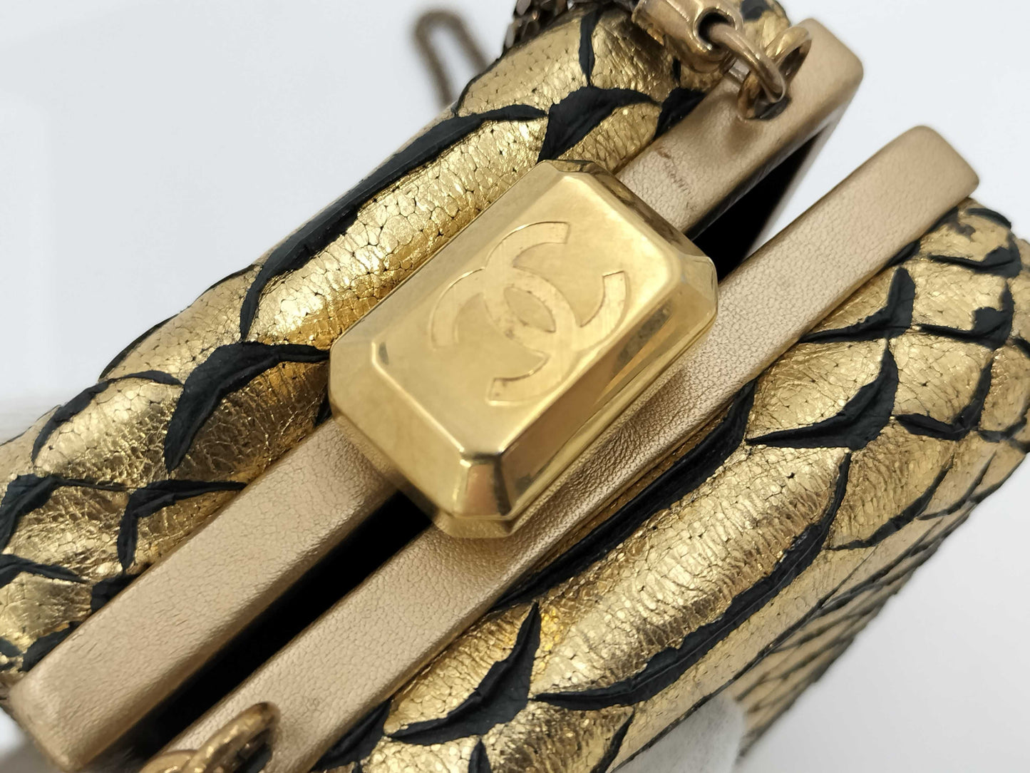 CHANEL Chanel Chain Bag Python Shoulder Bag