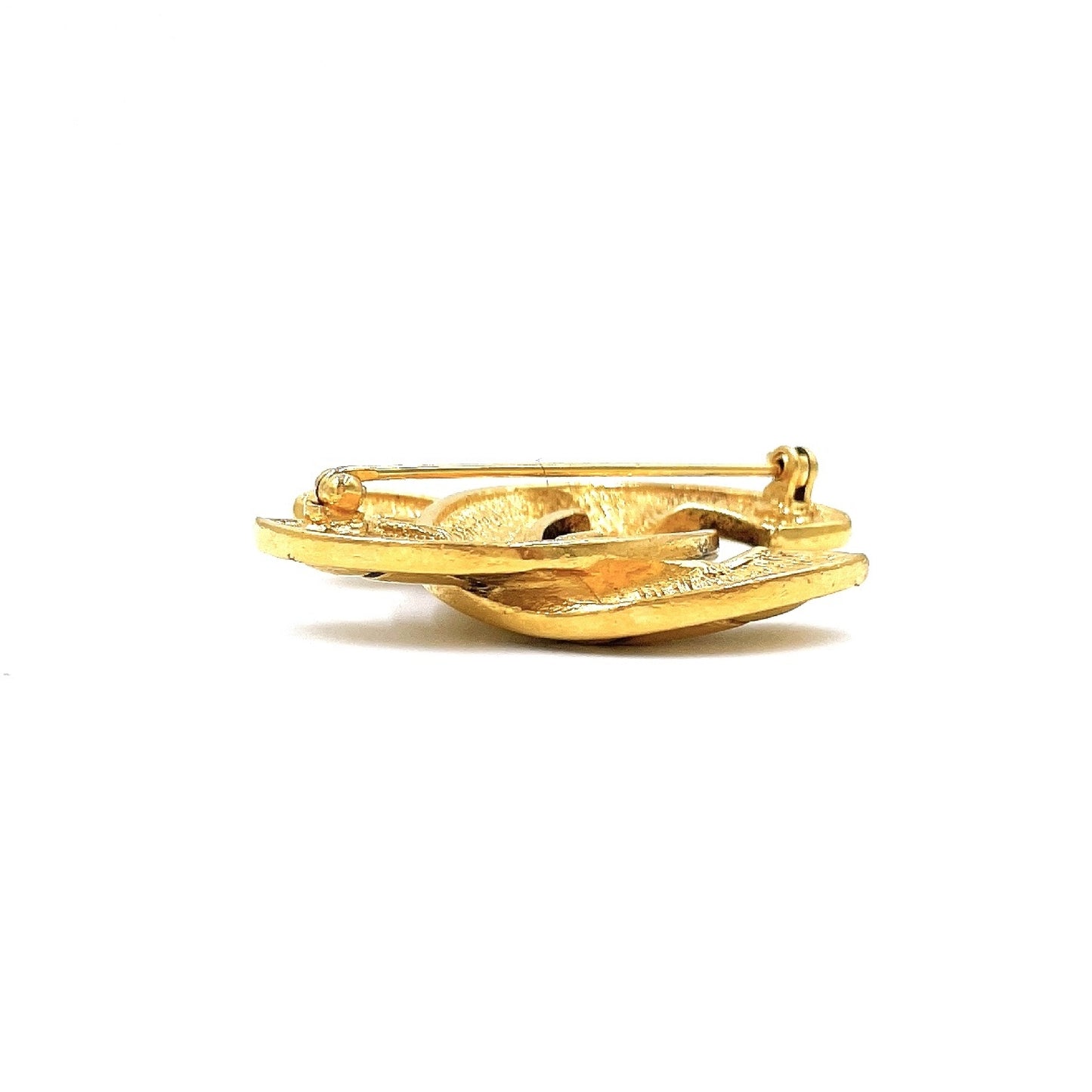 CHANEL Coco Mark Matelasse Gold Vintage 1159 Brooch