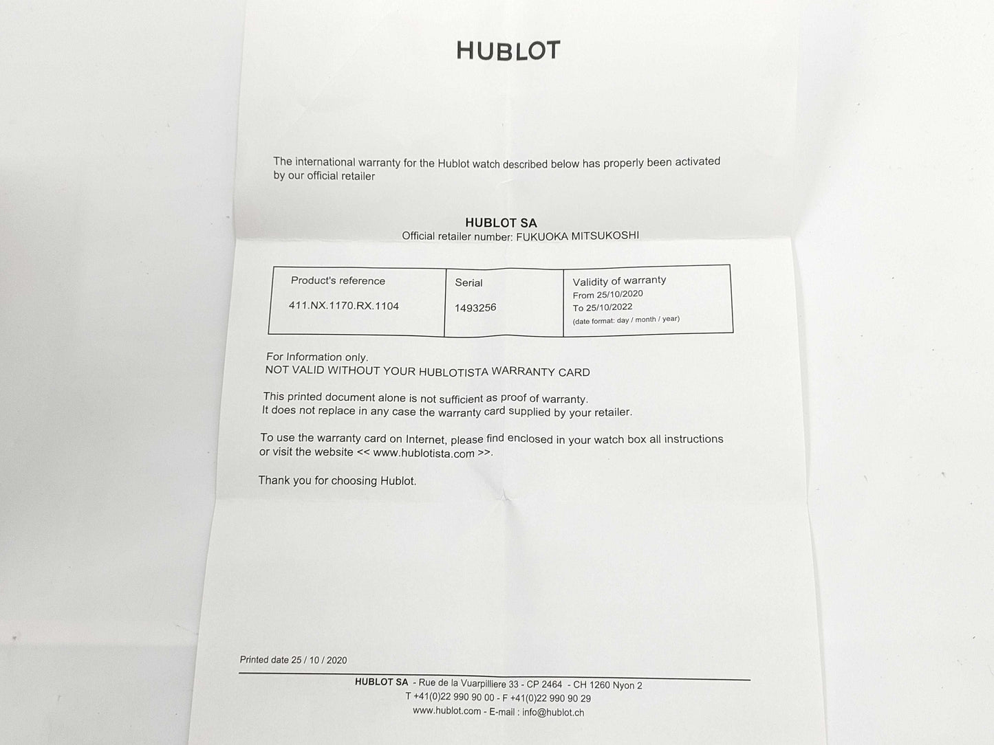 HUBLOT 411.NX.1170.RX.1104 Titanium Big Bang Unico Titanium Diamond Automatic Men's Watch 1493256