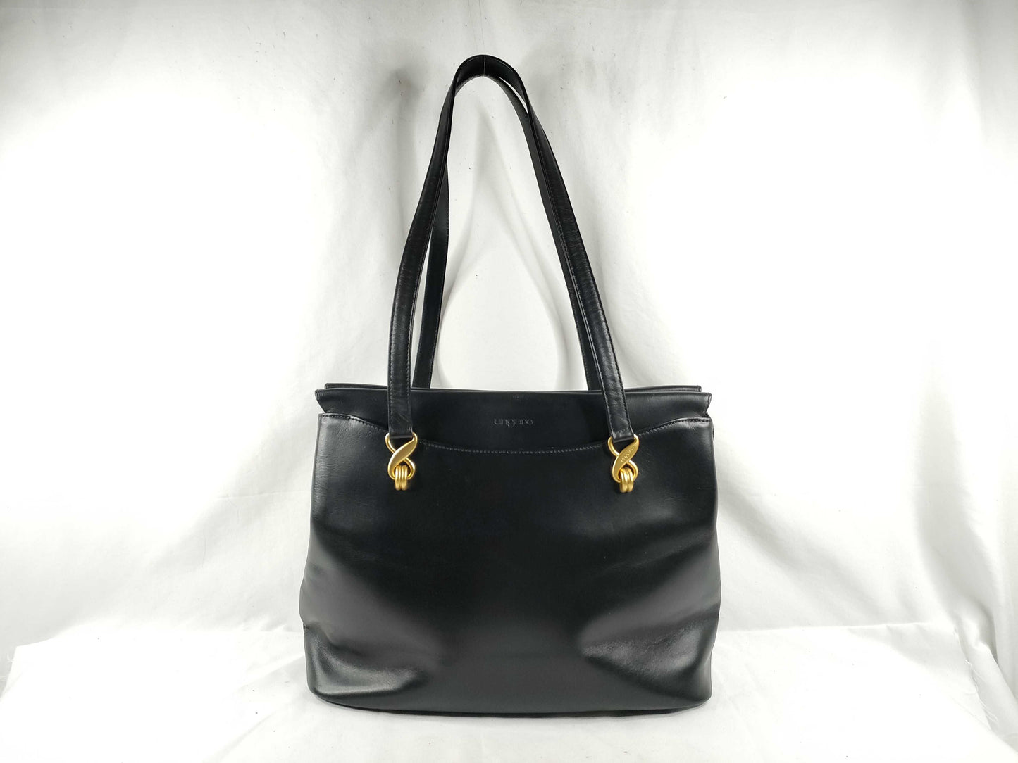 UNGARO Leather Tote Bag Black Tote Bag