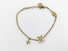 LOUIS VUITTON M00587 LOUIS VUITTON Gold Rhinestone LV Logo Bracelet Bracelet/Bangle