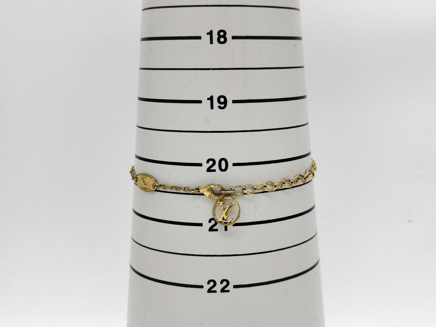 LOUIS VUITTON M00587 LOUIS VUITTON Gold Rhinestone LV Logo Bracelet Bracelet/Bangle