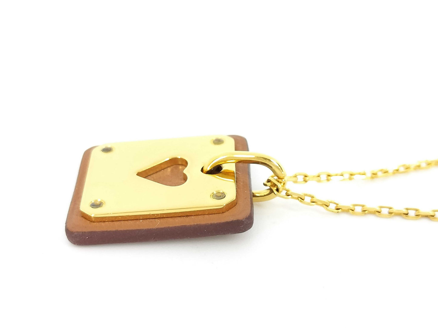 HERMES HERMES Necklace Heart Plate AS DE COEUR Playing Card Necklace