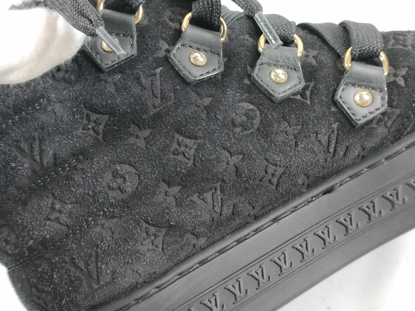 LOUIS VUITTON Louis Vuitton Women's Sneakers Black Size 37 with Dust Bag Other Shoes