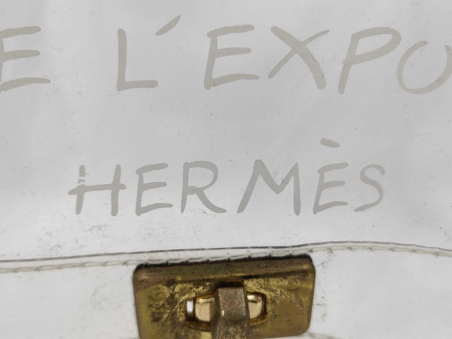 HERMES Vinyl Kelly Clear Bag Handbag