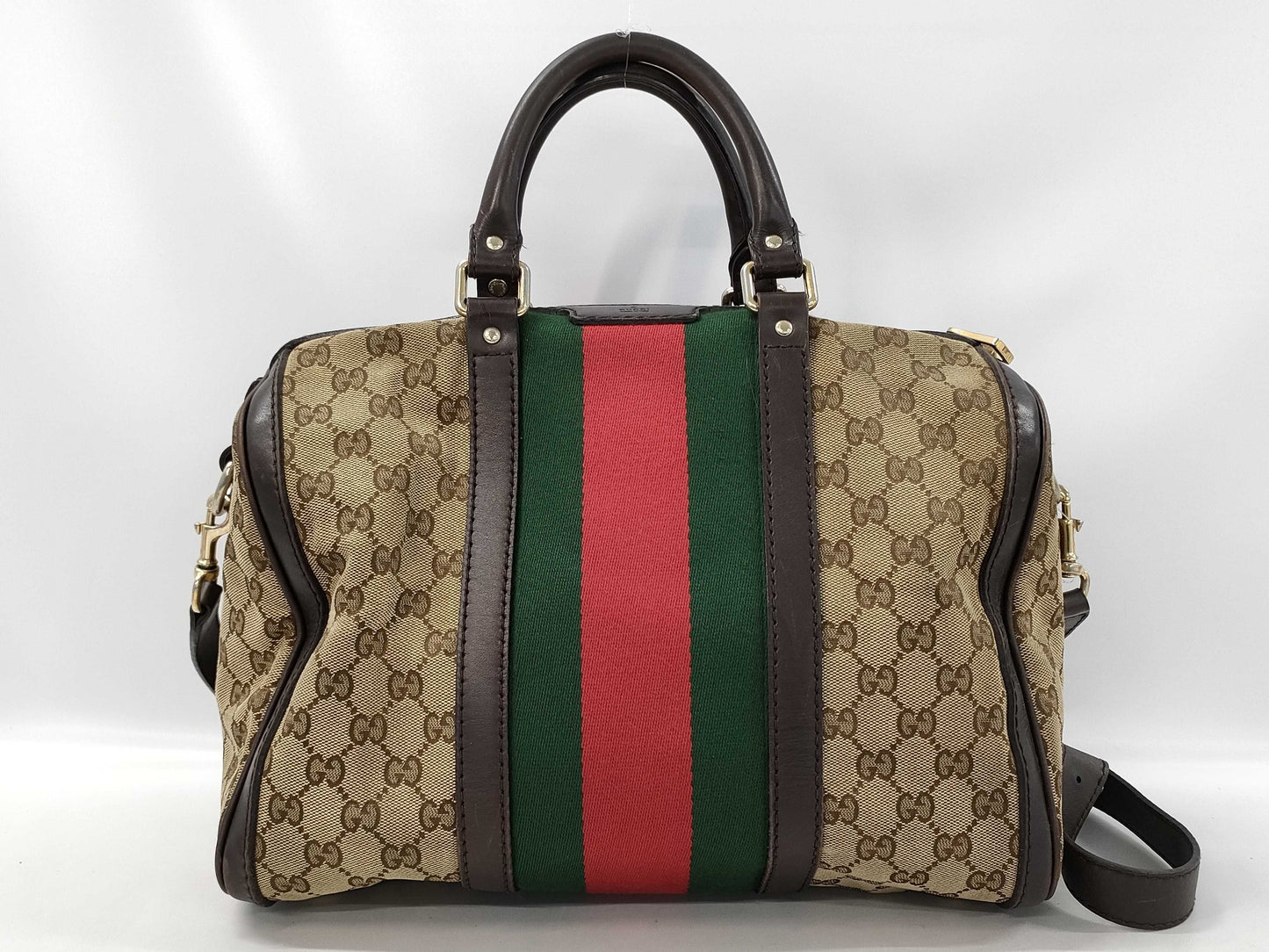 GUCCI 247205 GG Canvas Ophidia 2-way Boston Bag Handbag