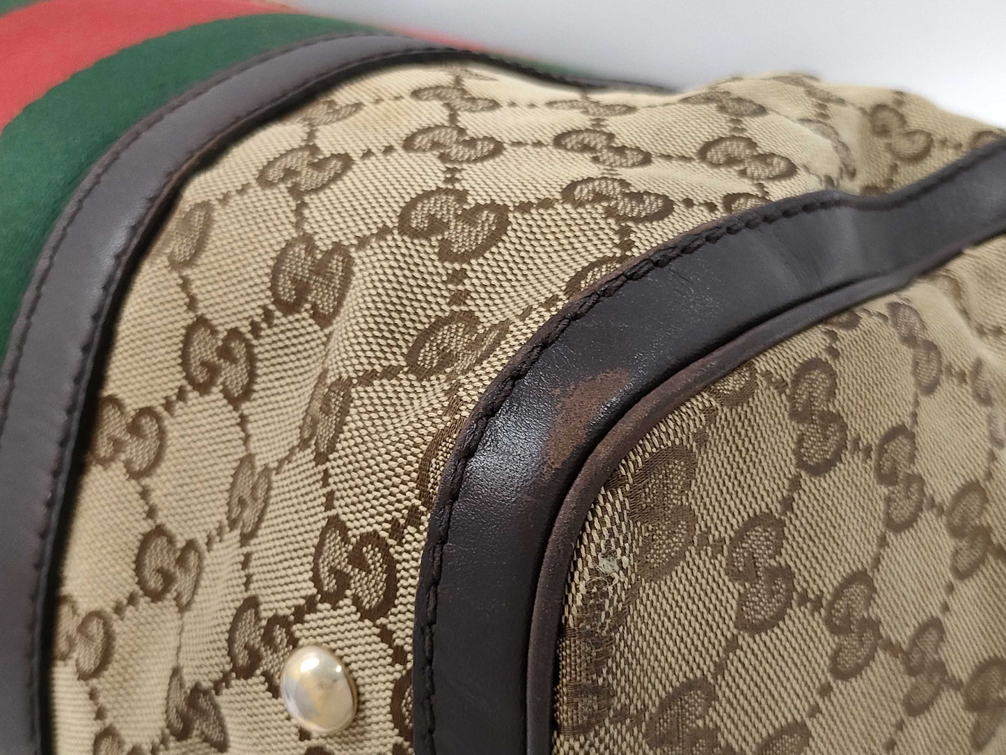 GUCCI 247205 GG Canvas Ophidia 2-way Boston Bag Handbag