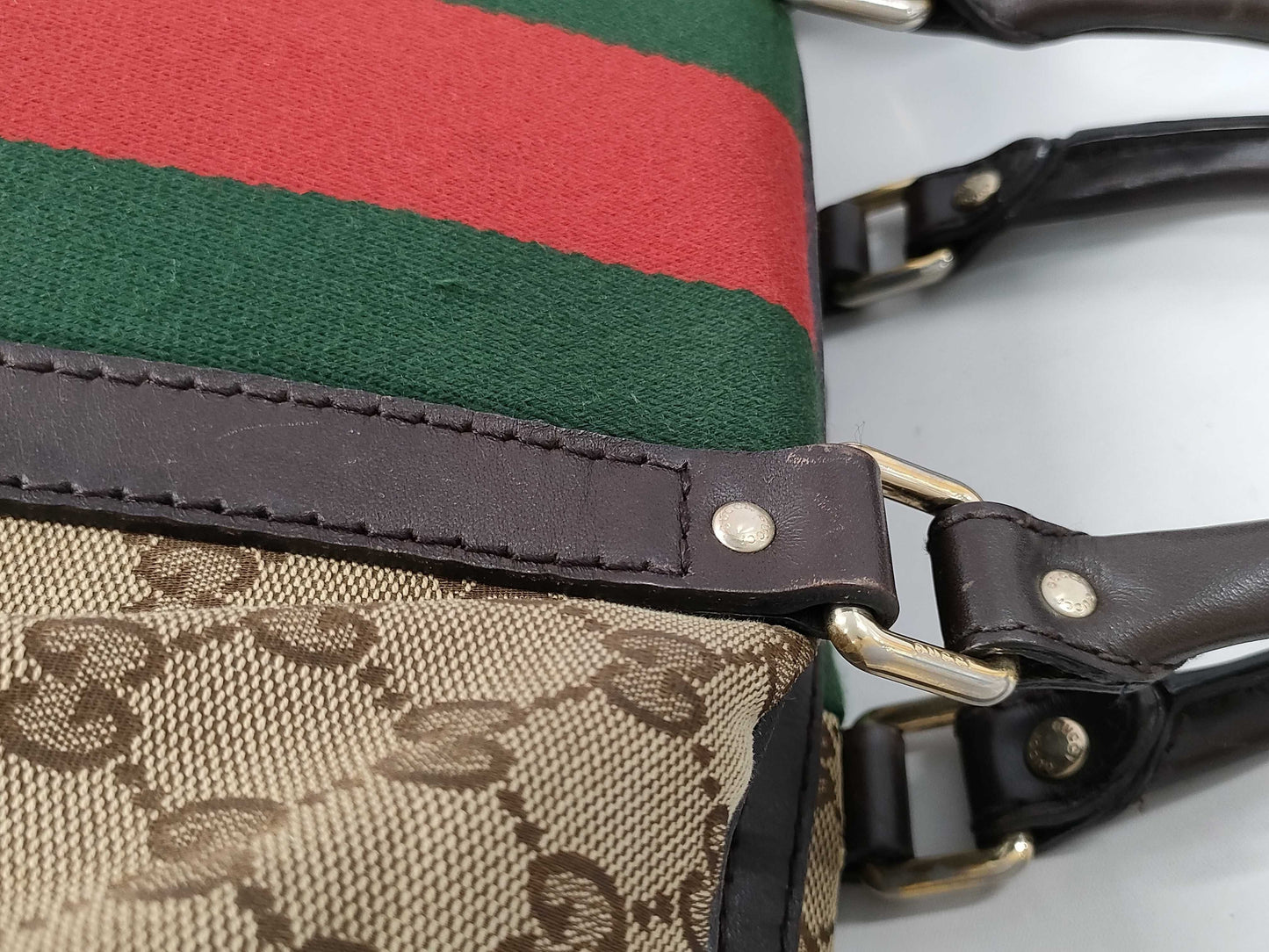 GUCCI 247205 GG Canvas Ophidia 2-way Boston Bag Handbag