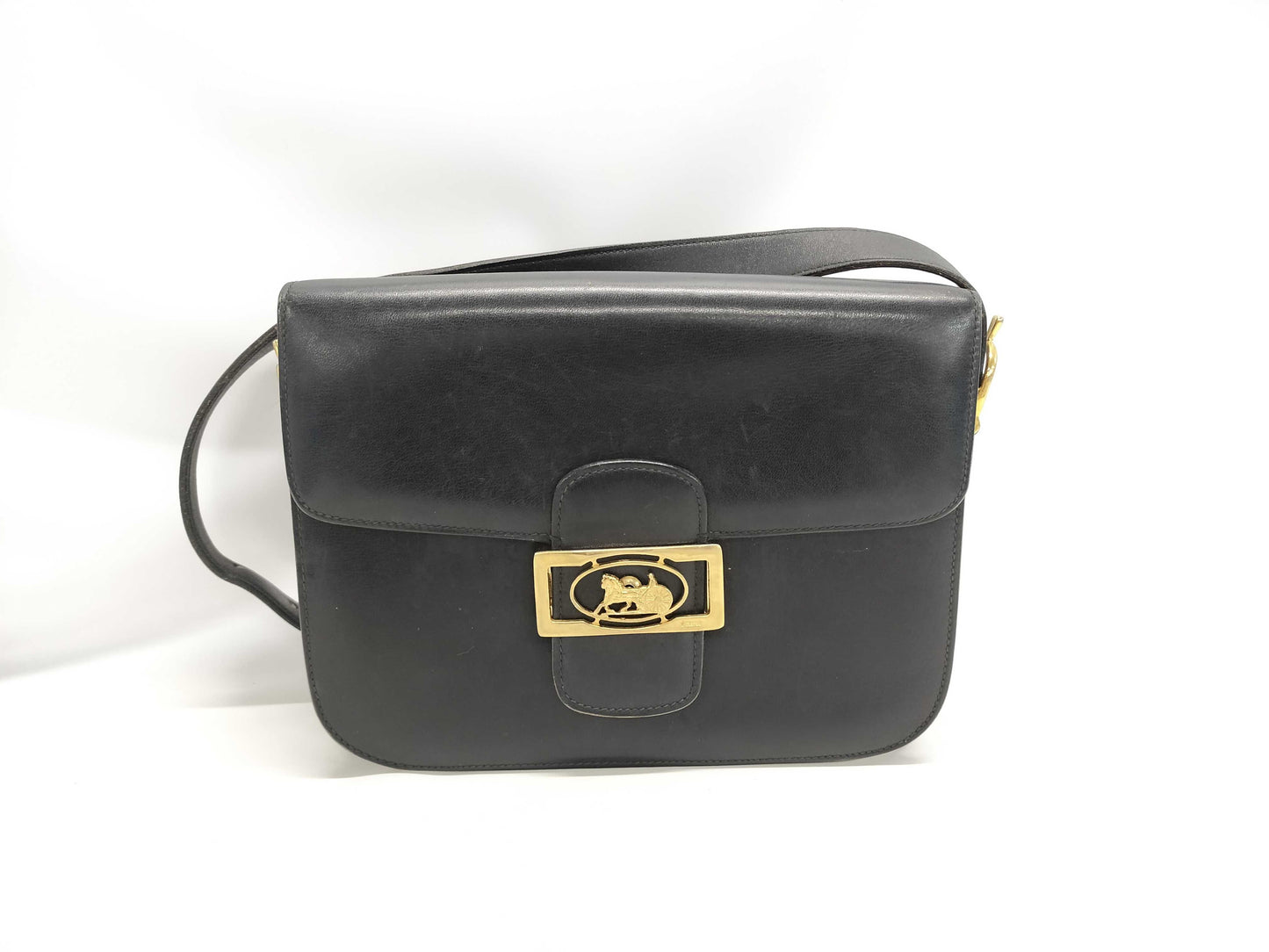 CELINE Carriage Hardware Leather Shoulder Bag
