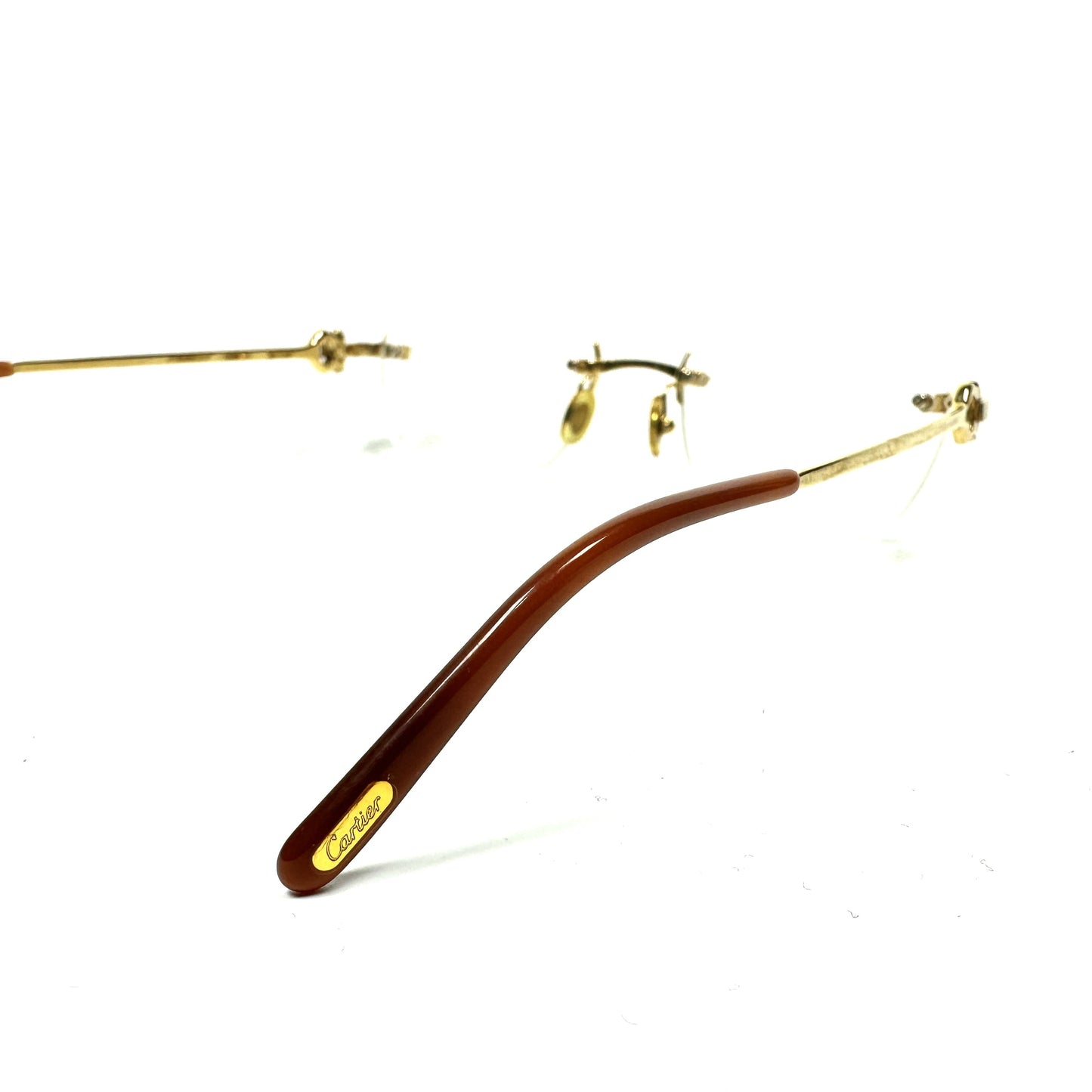 Cartier Rimless Single Point Eyeglasses Sunglasses with C Motif in Gold