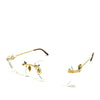 Cartier Rimless Single Point Eyeglasses Sunglasses with C Motif in Gold