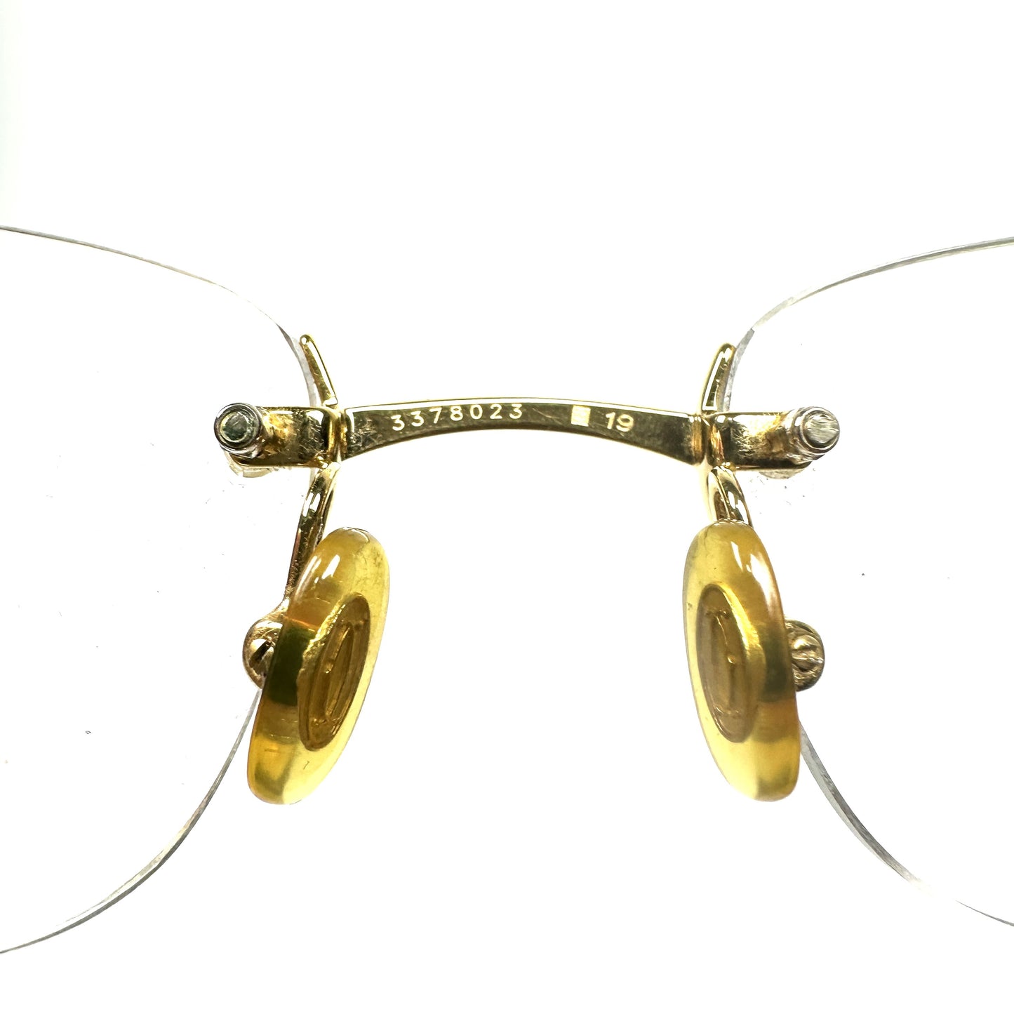 Cartier Rimless Single Point Eyeglasses Sunglasses with C Motif in Gold