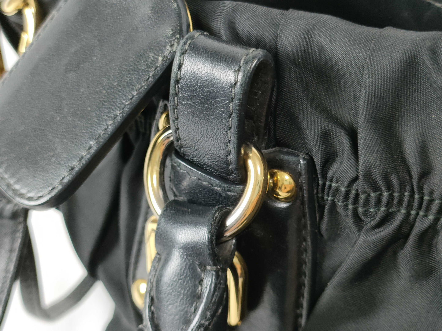 PRADA ID-Prada Canvas Vintage Black Totebag Handbag