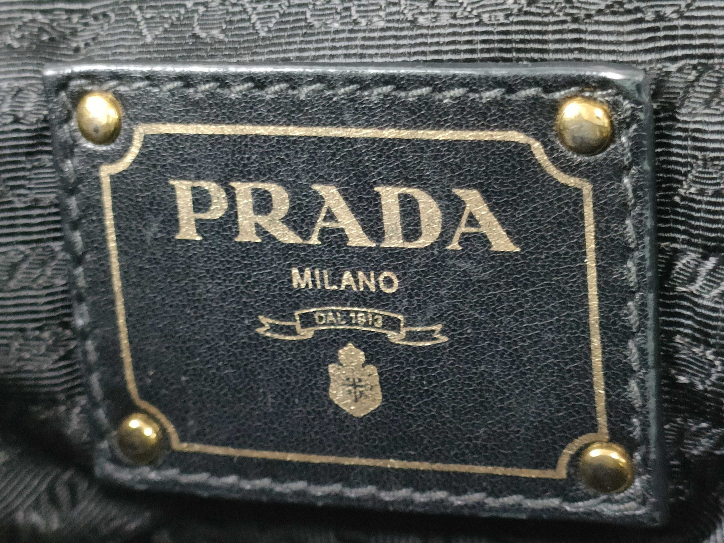 PRADA ID-Prada Canvas Vintage Black Totebag Handbag