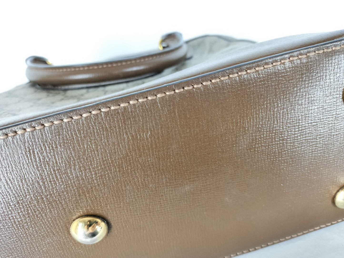 GUCCI GG Supreme ID-Gucci GG Supreme Horse Bits PVC & Leather 2-Way Handbag 620850 525040 With Handbag