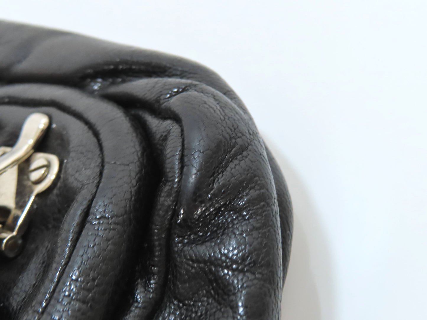 BALENCIAGA Clutch Bag Leather Black 182384 Bag