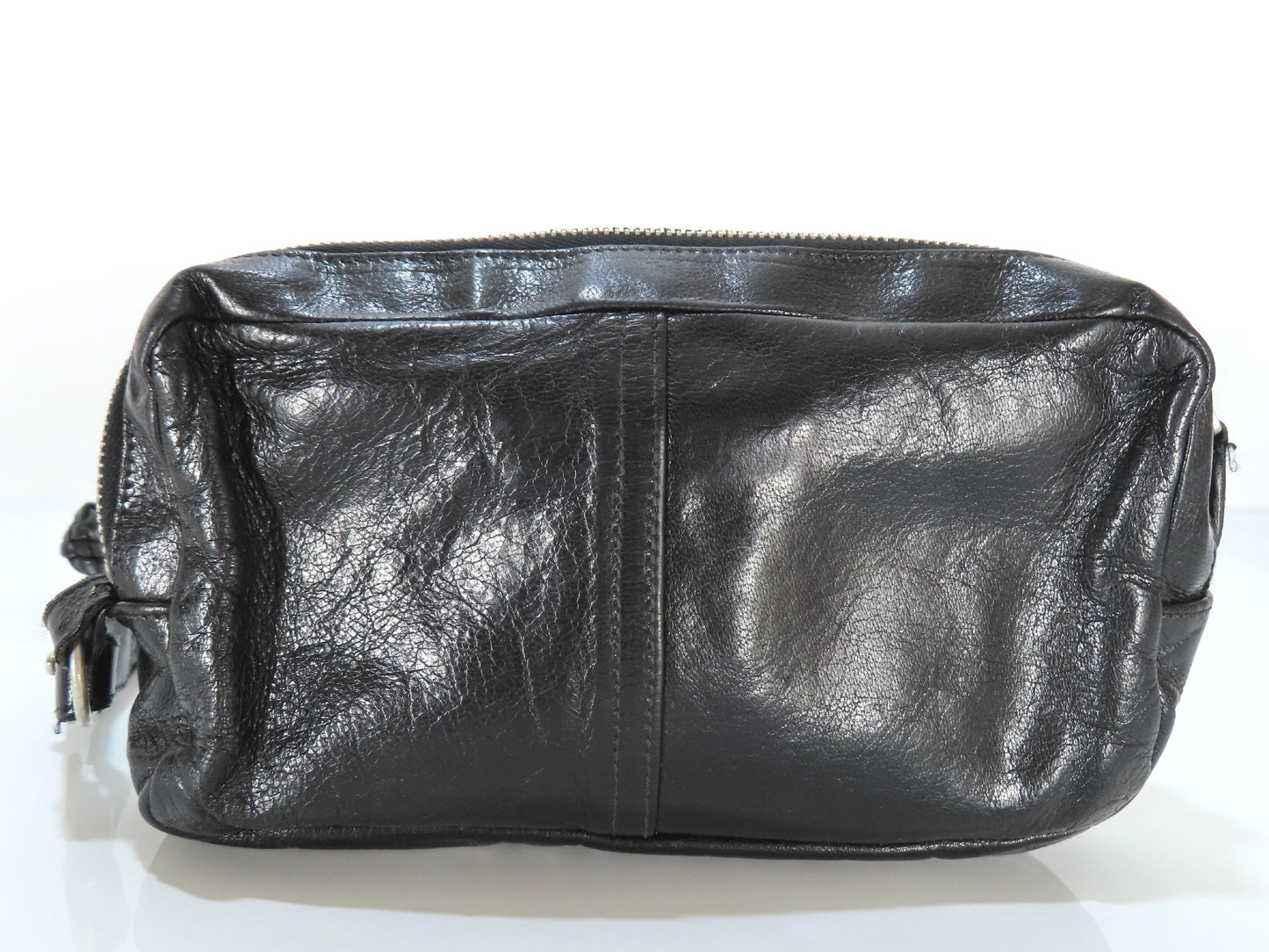BALENCIAGA Clutch Bag Leather Black 182384 Bag
