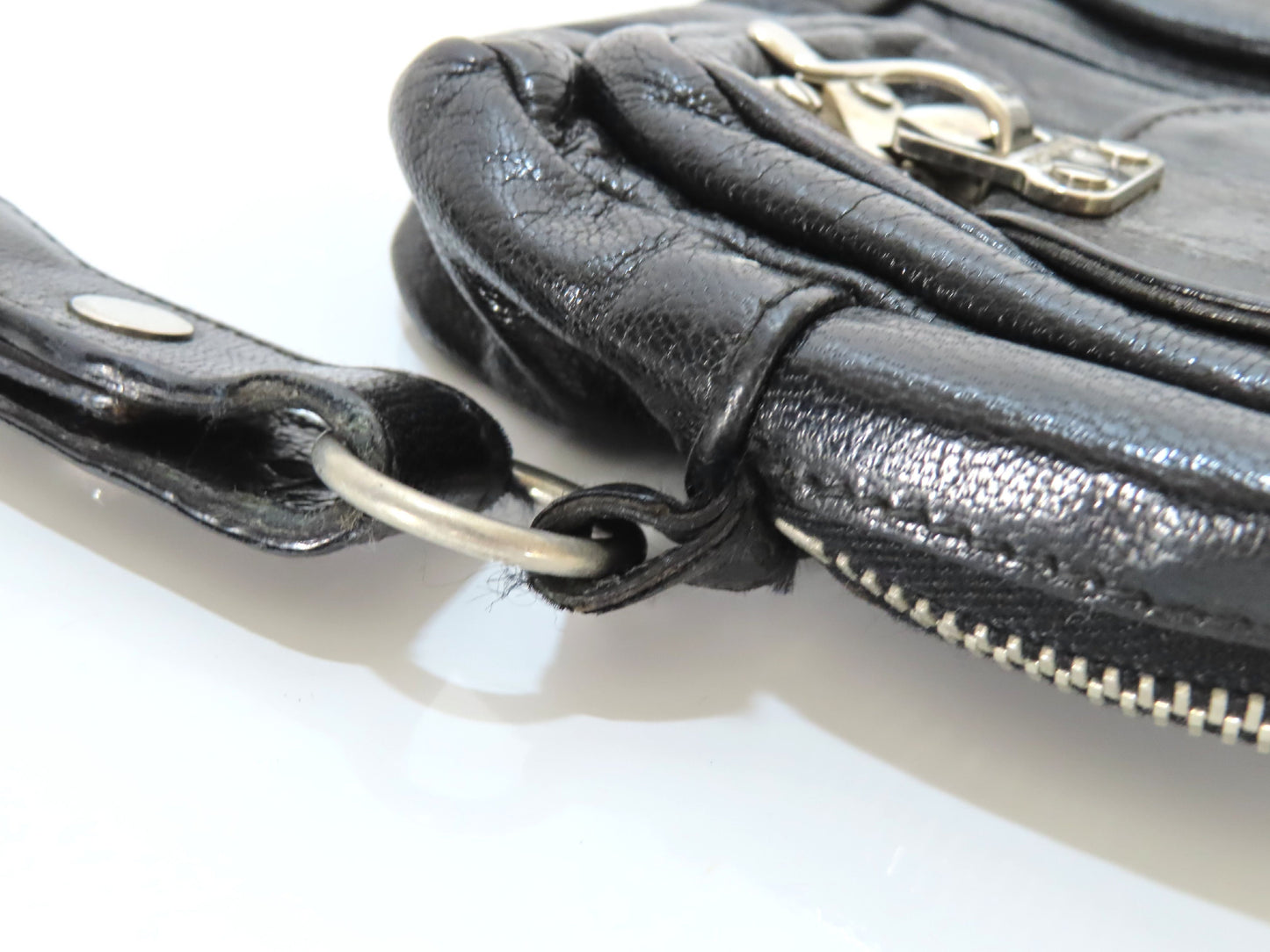 BALENCIAGA Clutch Bag Leather Black 182384 Bag