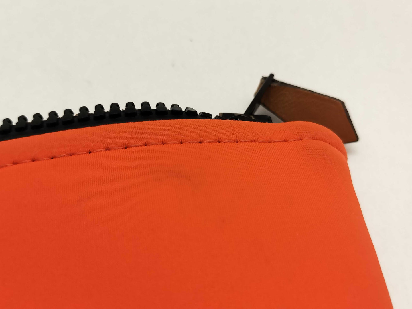HERMES Truss Flat Neoban Polyamide Pouch Orange Clutch Bag