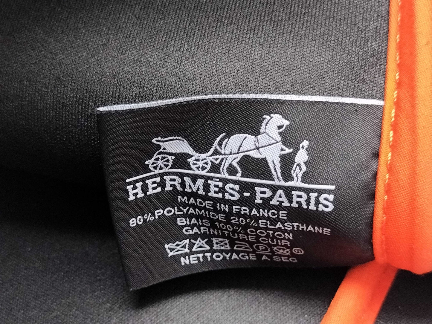 HERMES Truss Flat Neoban Polyamide Pouch Orange Clutch Bag