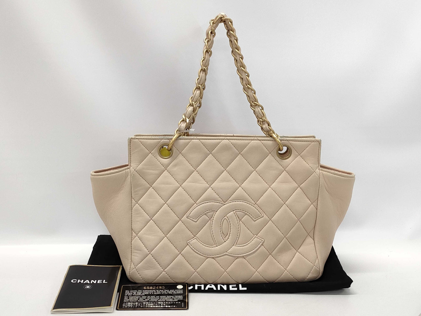 CHANEL Calfskin Chain Handbag, Pink, 6582485