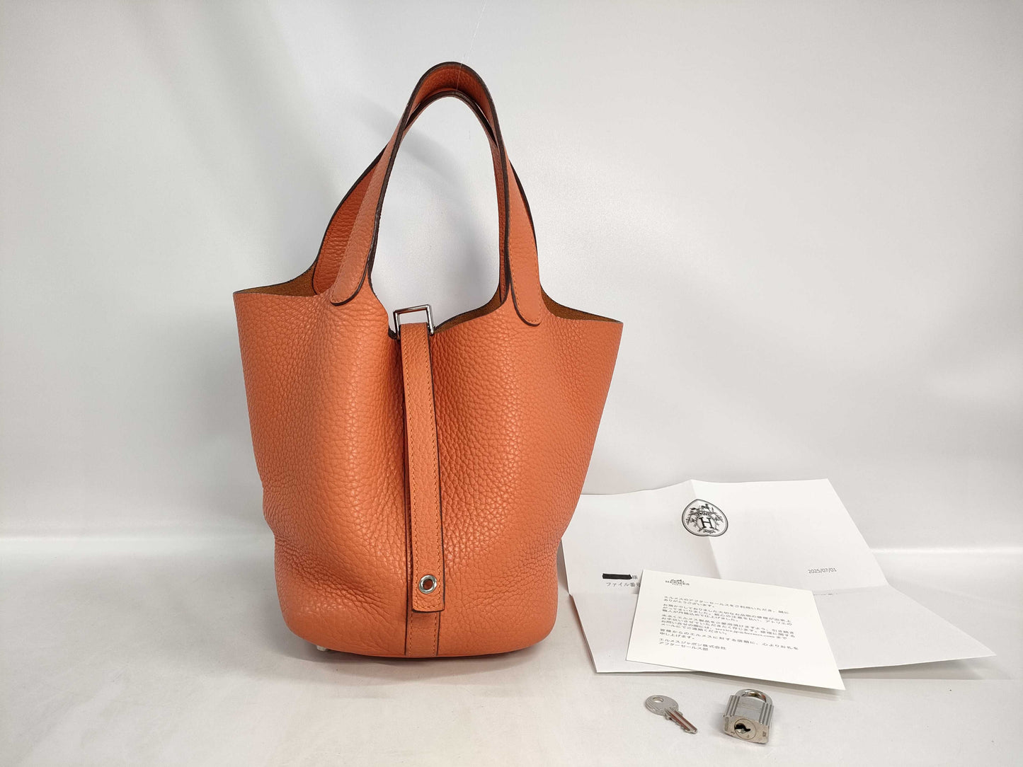 HERMES Picotin Lock PM Taurillon Orange Poppy T-stamped Handbag
