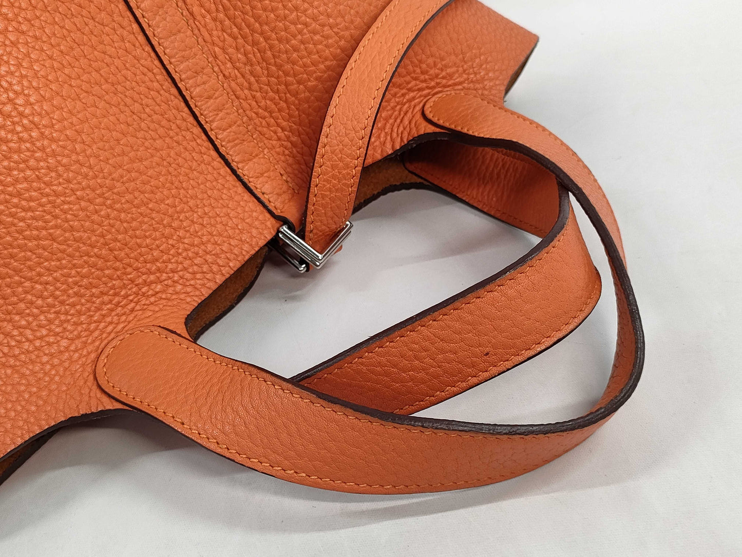HERMES Picotin Lock PM Taurillon Orange Poppy T-stamped Handbag