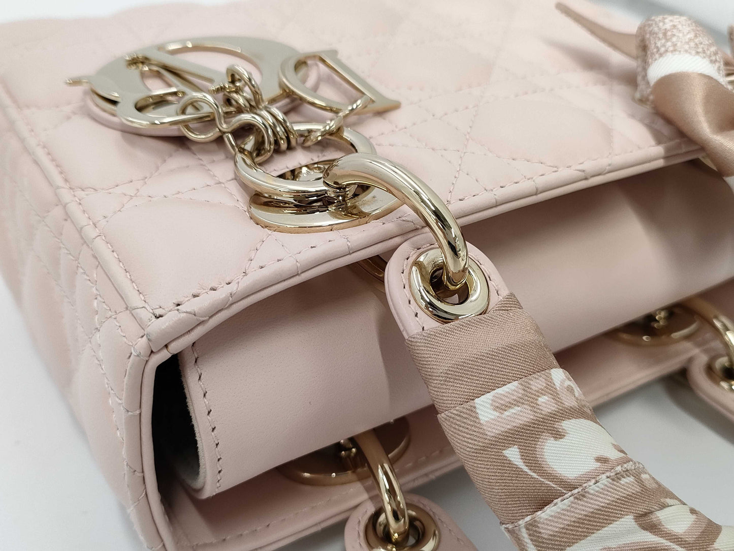 Dior My Lady Dior Small Rose Powder Lambskin Handbag M0538ONGE413