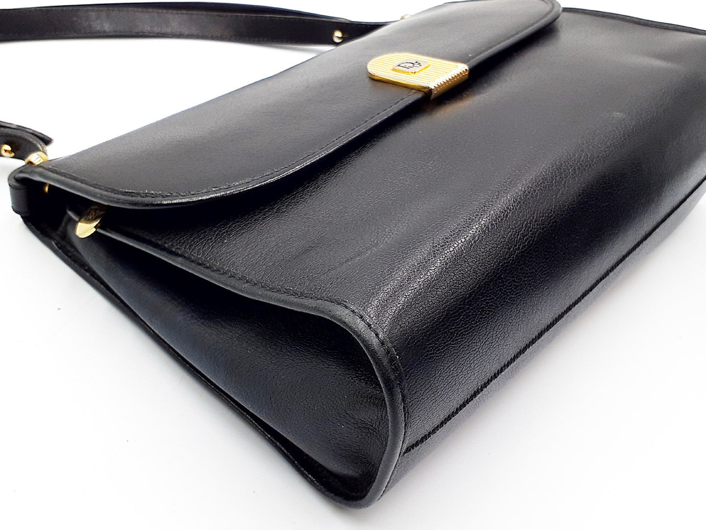 Dior 2-piece honeycomb pattern handbag set with gold hardware, leather handbag and leather shoulder bag