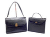Dior 2-piece honeycomb pattern handbag set with gold hardware, leather handbag and leather shoulder bag
