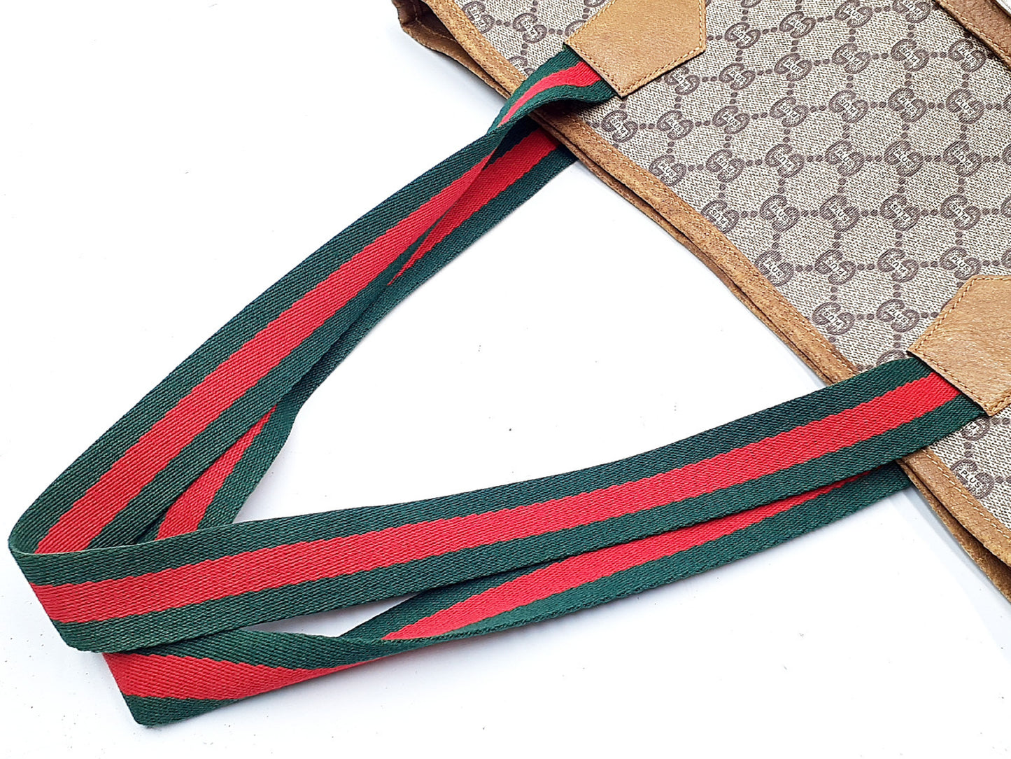 GUCCI 3-Piece Set GG Supreme Sherry Line Leather Tote Bag