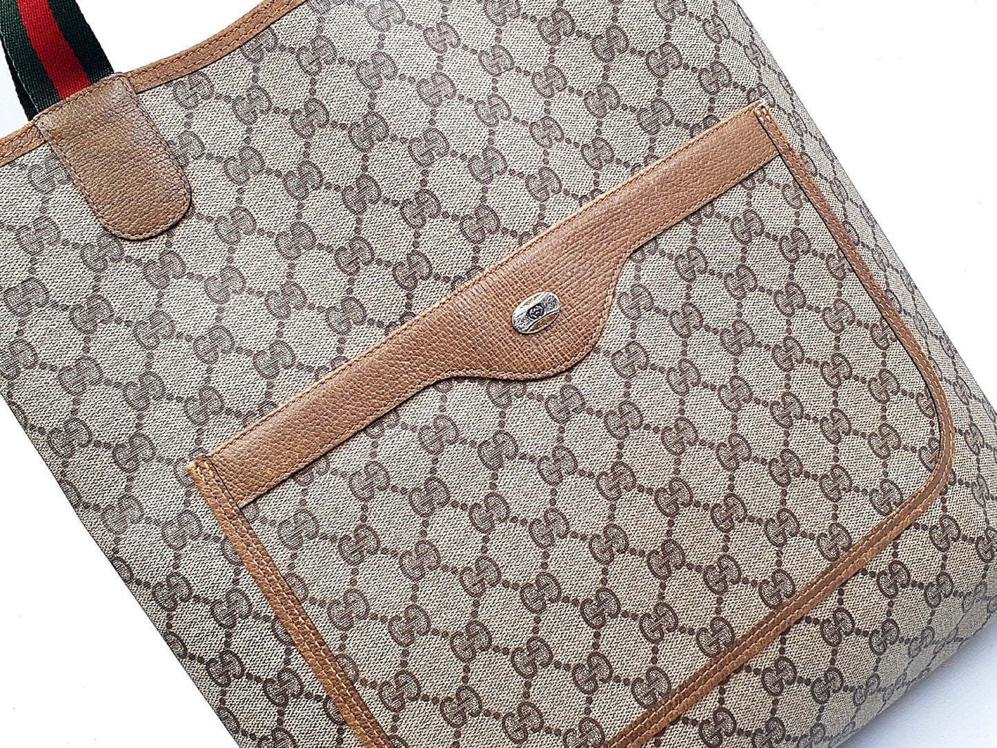 GUCCI 3-Piece Set GG Supreme Sherry Line Leather Tote Bag