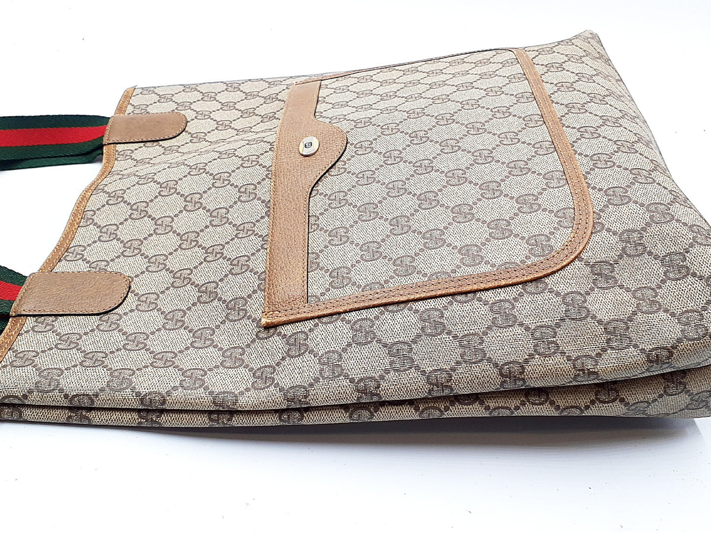 GUCCI 3-Piece Set GG Supreme Sherry Line Leather Tote Bag
