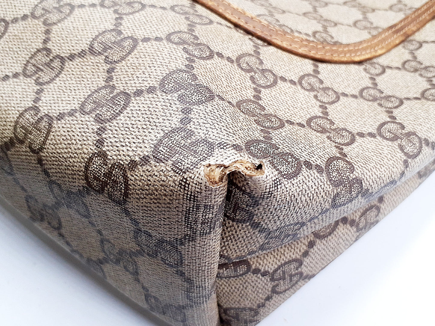 GUCCI 3-Piece Set GG Supreme Sherry Line Leather Tote Bag