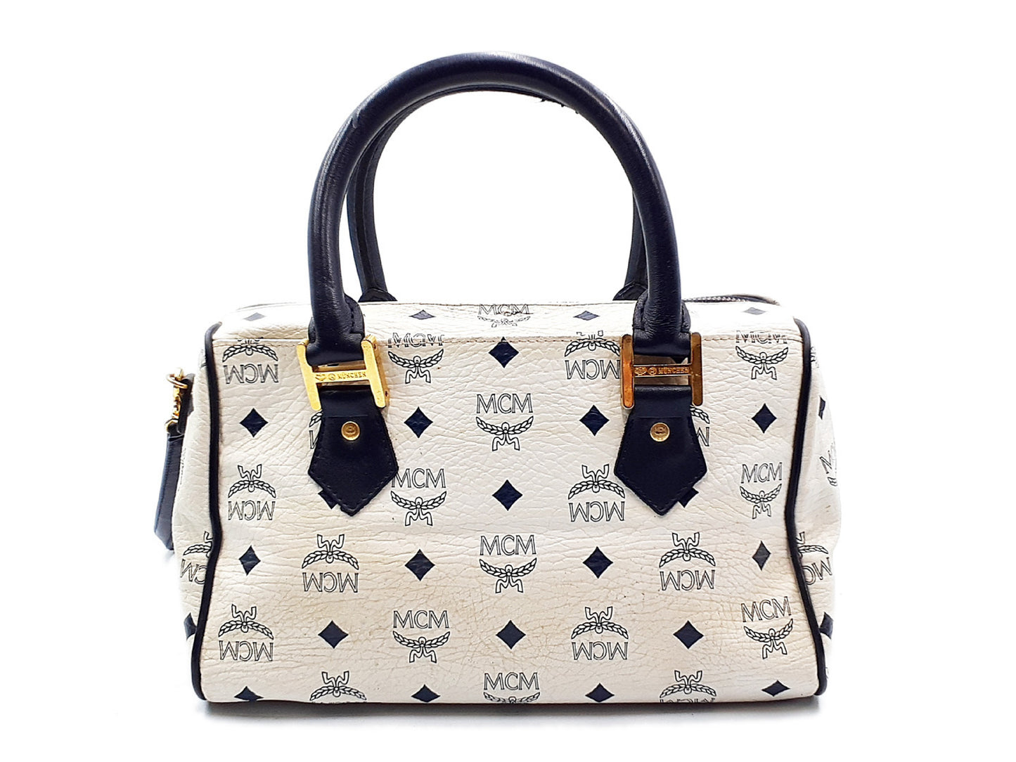 MCM 2-way strap logo leather handbag