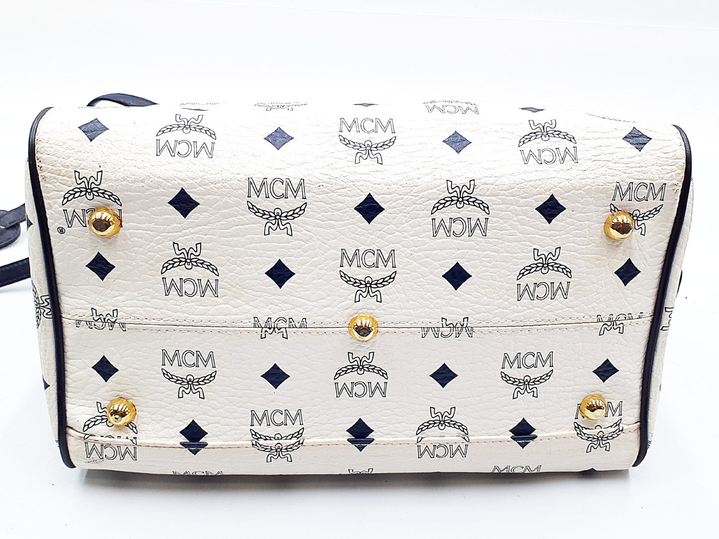 MCM 2-way strap logo leather handbag