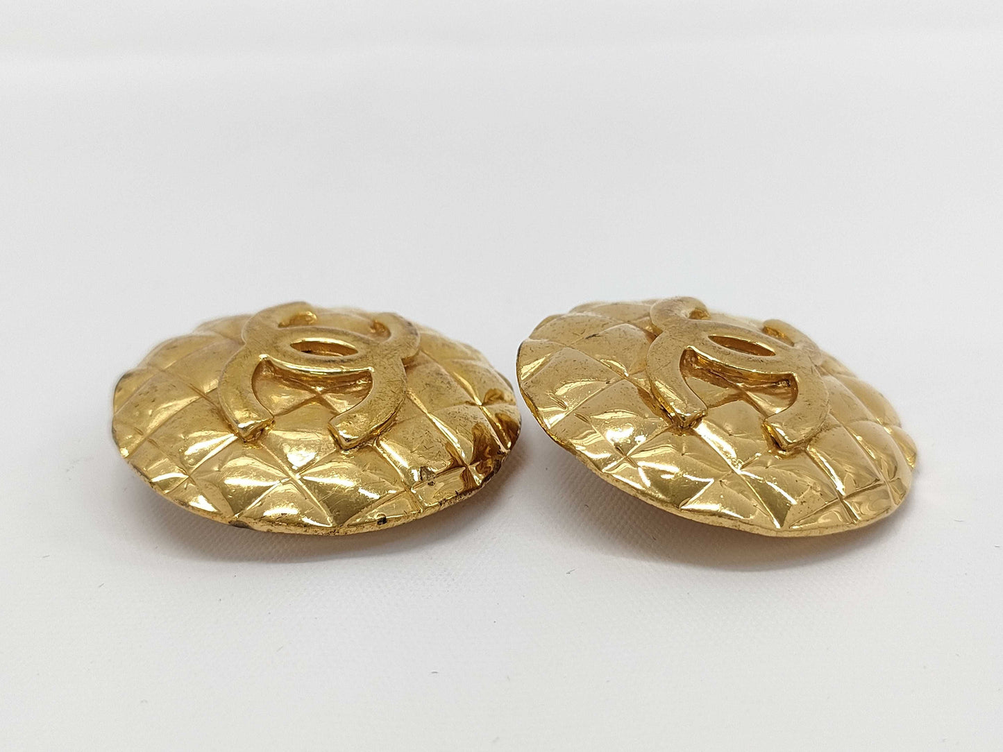 CHANEL Coco Mark Matelasse 93P Earrings