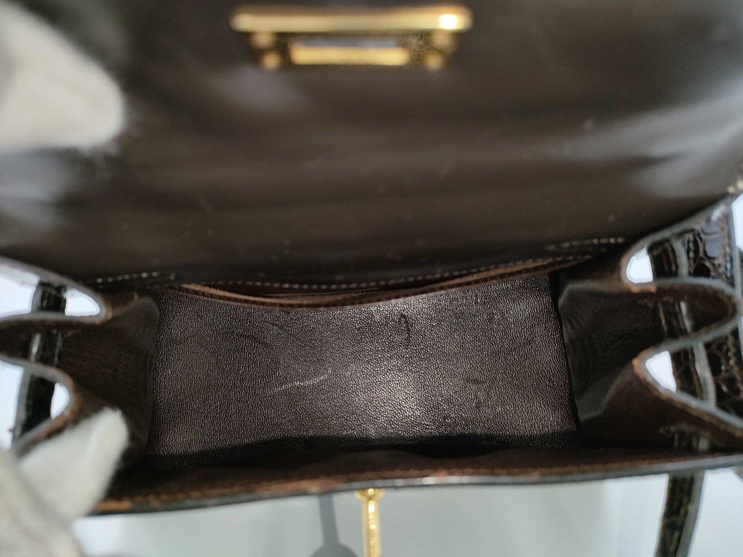 HERMES Mini Kelly Polosus Brown GP Shoulder Bag