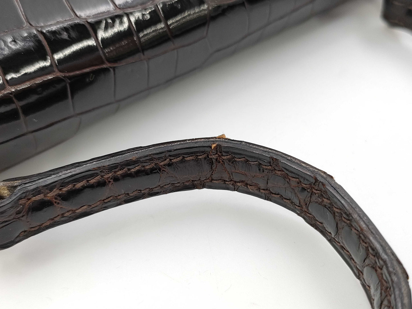 HERMES Mini Kelly Polosus Brown GP Shoulder Bag