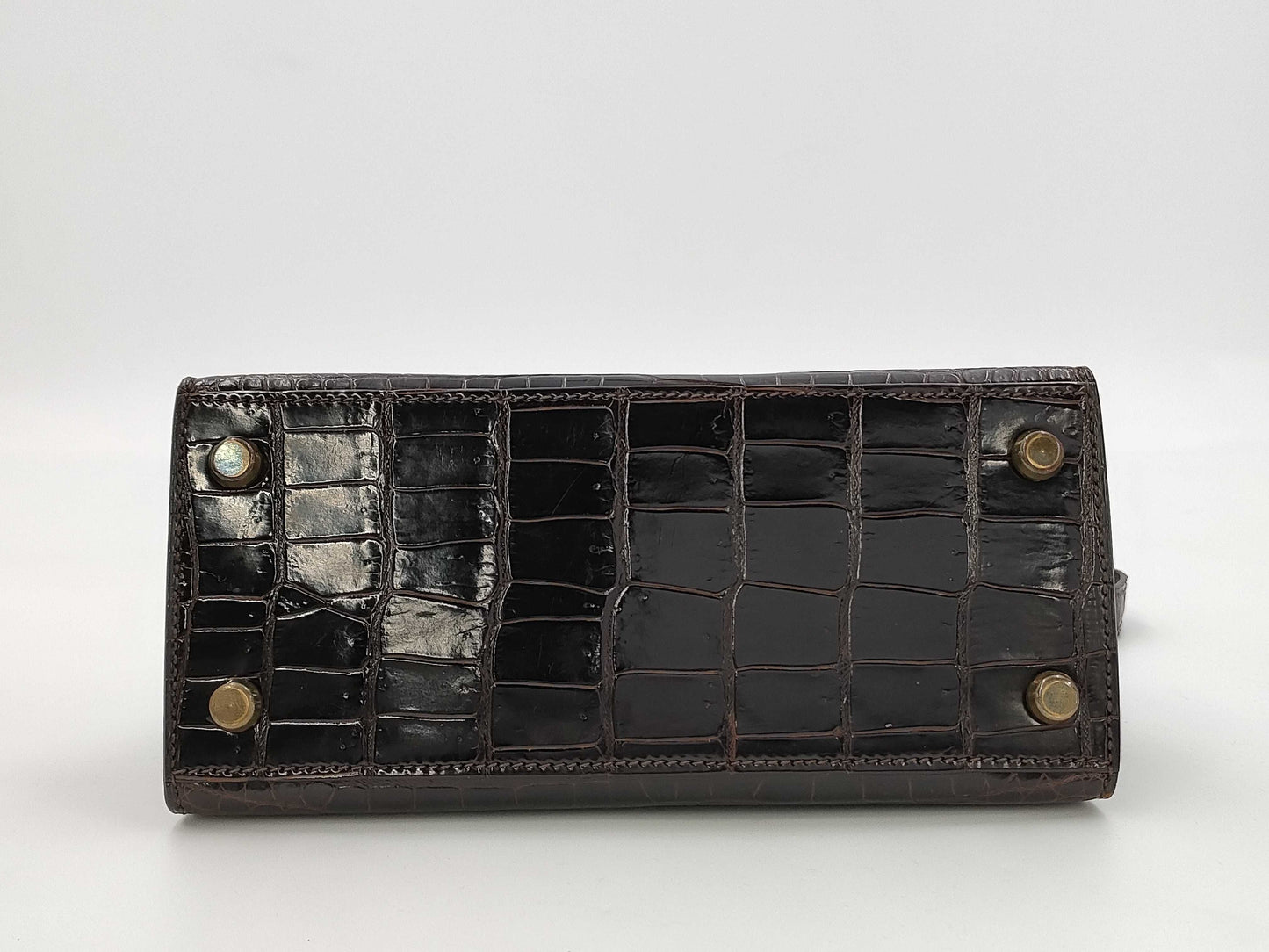 HERMES Mini Kelly Polosus Brown GP Shoulder Bag