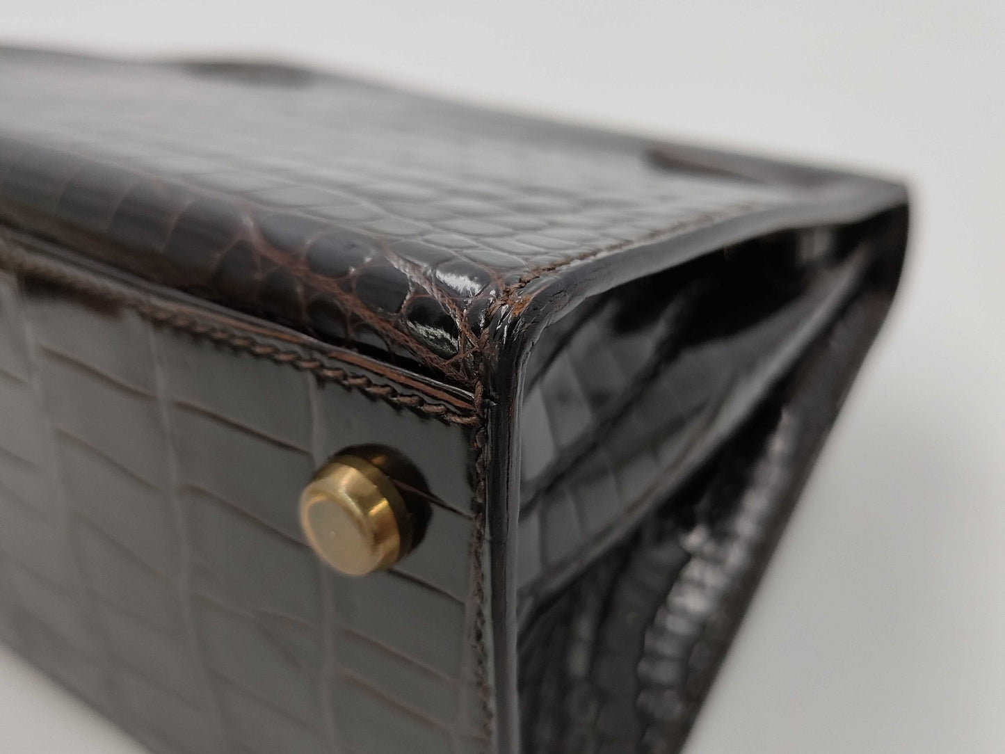 HERMES Mini Kelly Polosus Brown GP Shoulder Bag