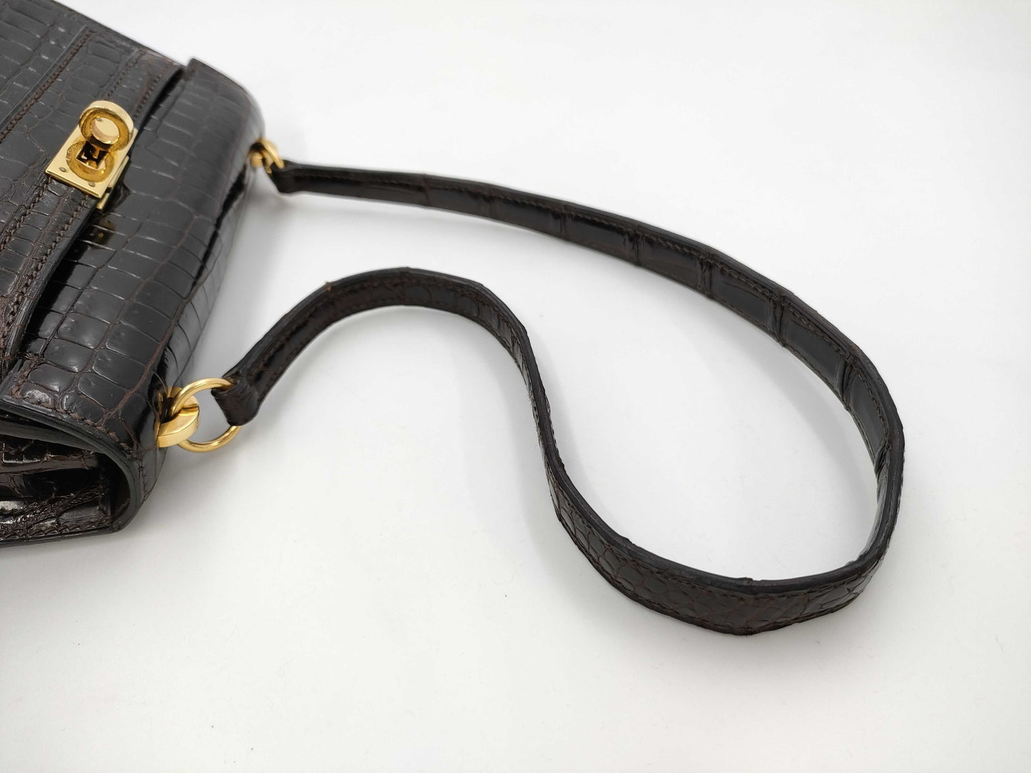 HERMES Mini Kelly Polosus Brown GP Shoulder Bag